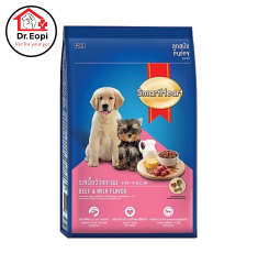 Thức ăn hạt khô cho chó con Smartheart Puppy vị Bò và Sữa túi 1.5KG